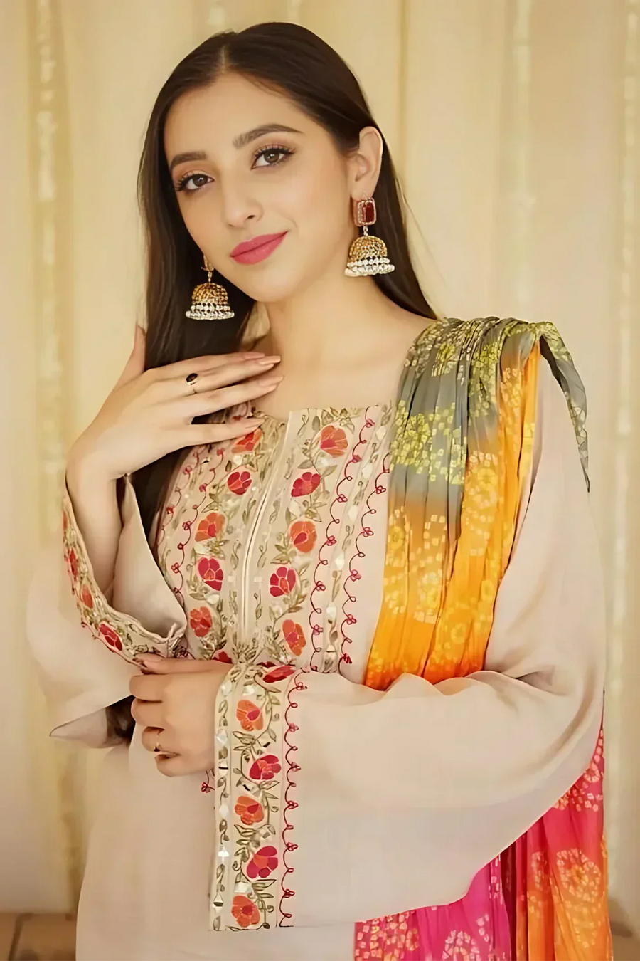 ASLING DHANAK EMBROIDERD UNSTICH 3pc (WA-946)