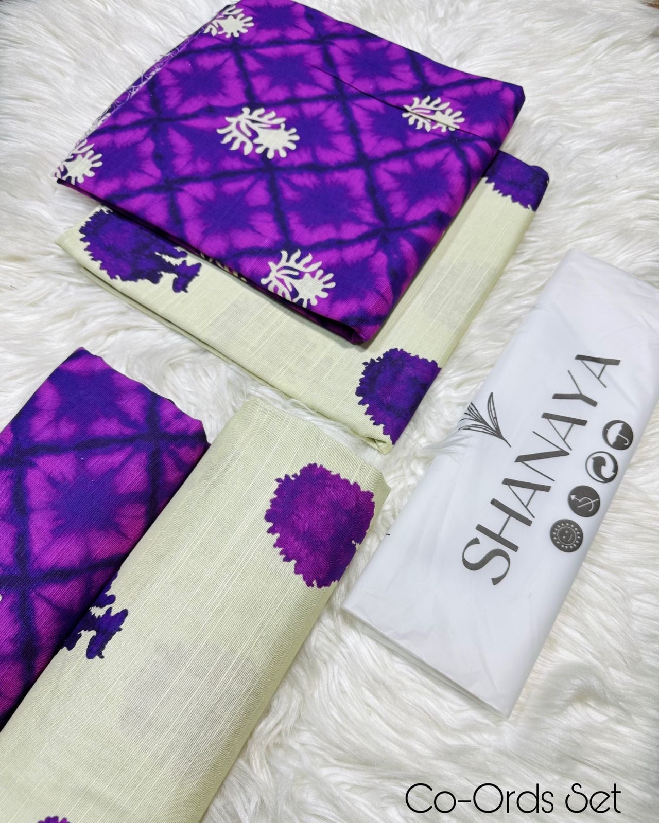 SHANAYA KHADDAR 2PC CORD-SET (PURPAL)