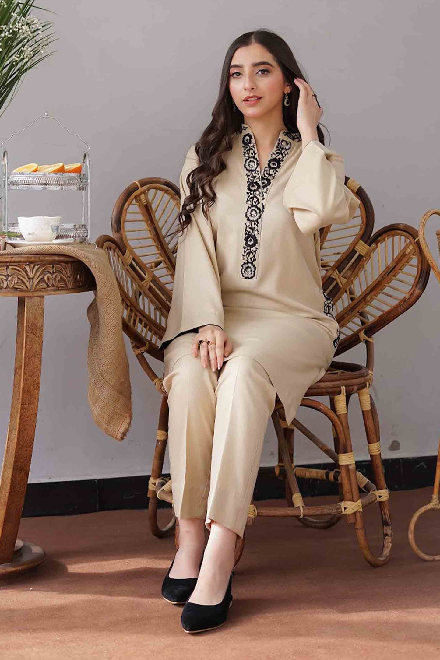 ASLING DHANAK EMBROIDERD UNSTICH 3pc (WA-966)