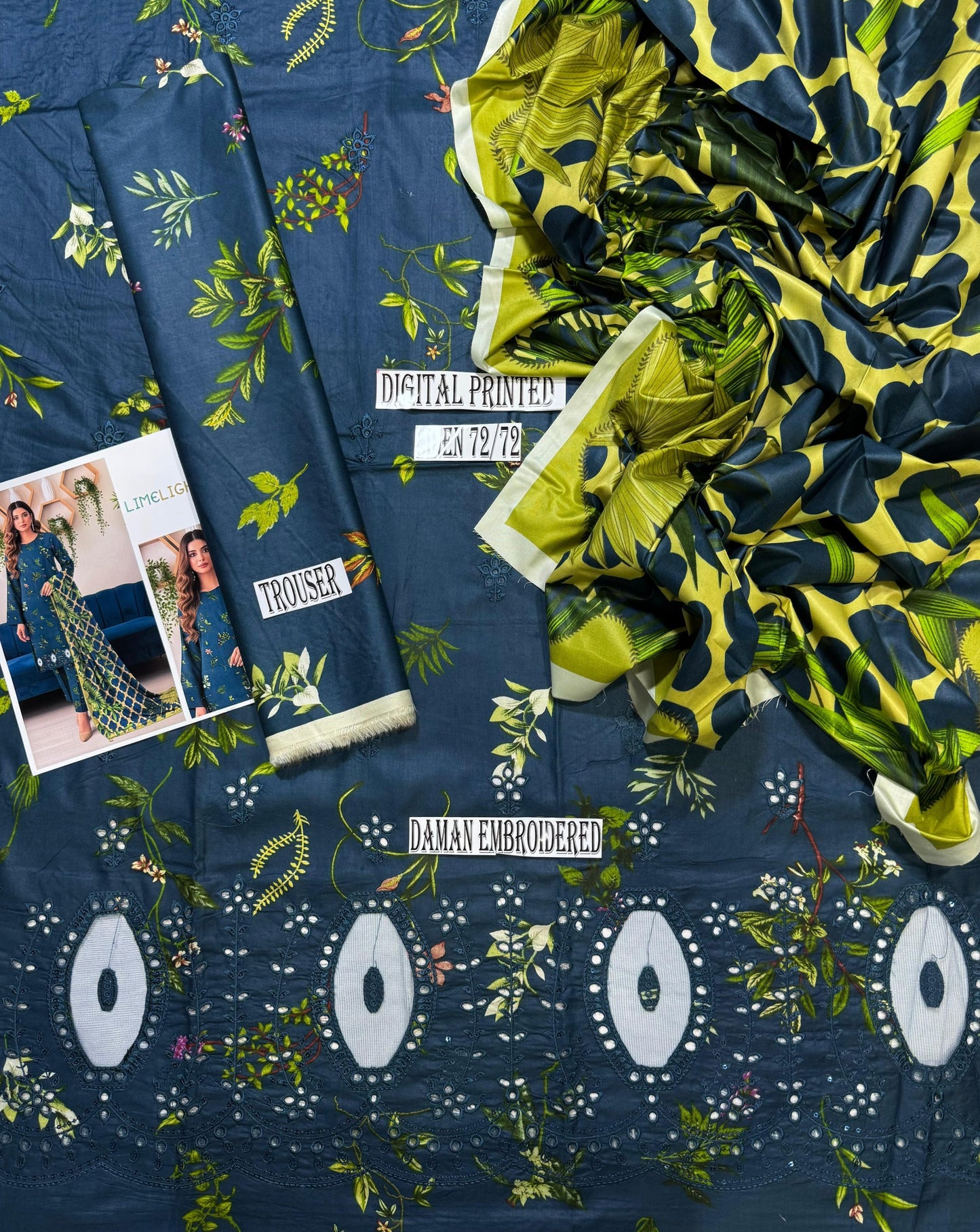 LIME LIGHT APPLIC WORK LINEN UNSTICH 3pc (WA-935)