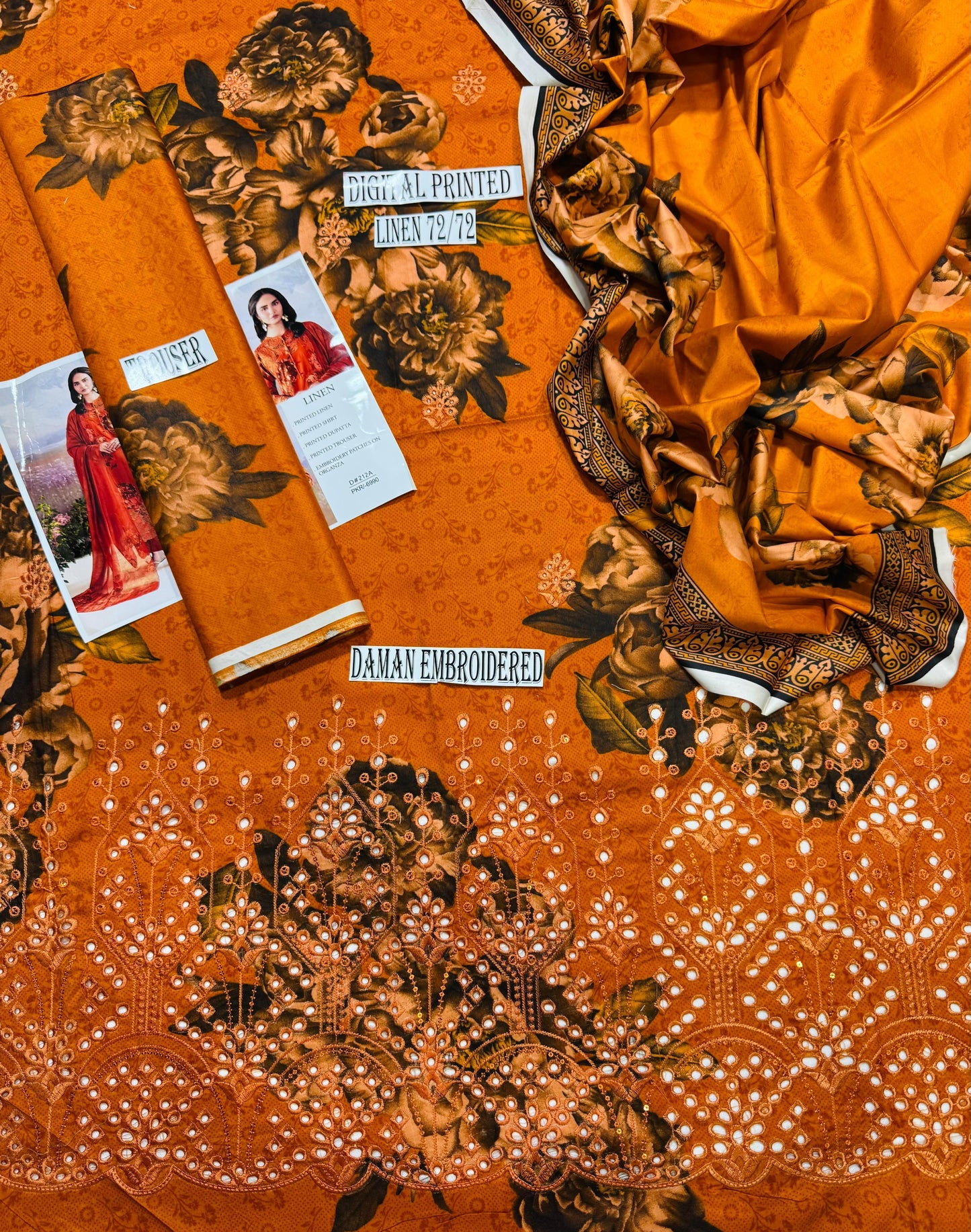 IZNIK APKIC WORK LINEN UNSTICH 3pc (WA-777)