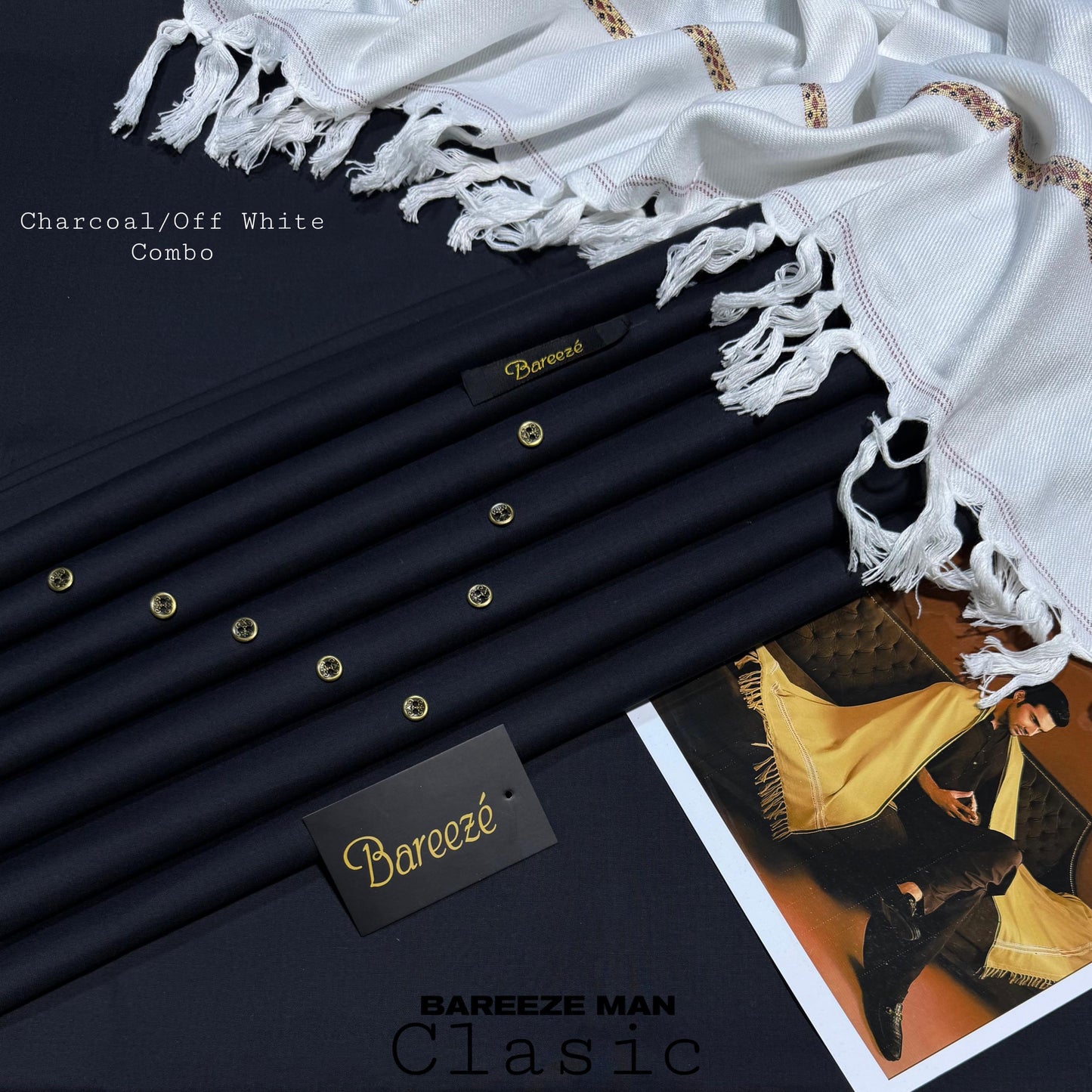 BAREEZE MAN WOOLEN PAIR WASH&WEAR (CHARCOL)