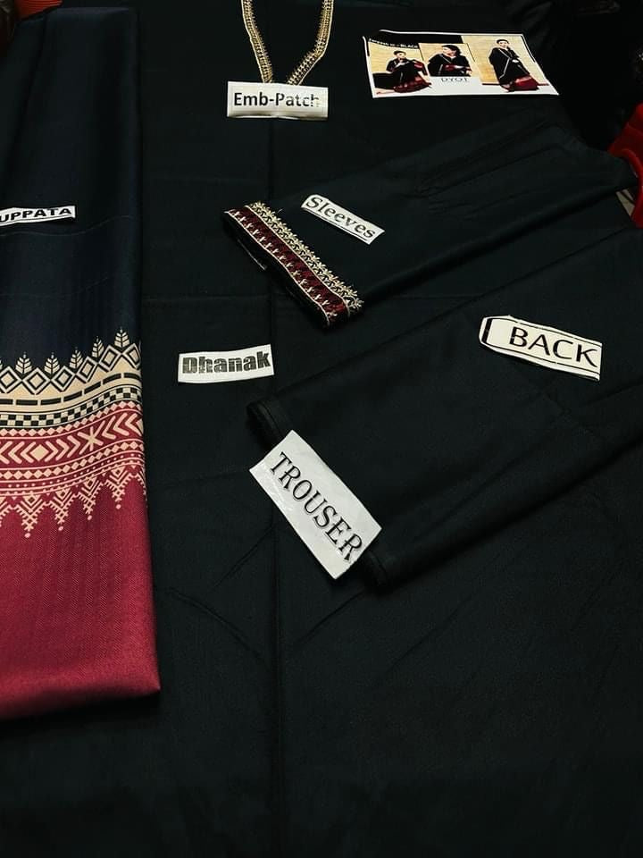 ASLING DHANAK EMBROIDERD UNSTICH 3pc (WA-734)