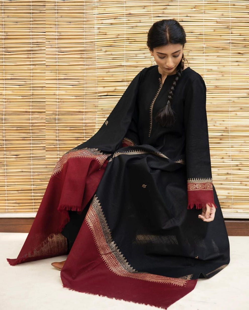 ASLING DHANAK EMBROIDERD UNSTICH 3pc (WA-734)