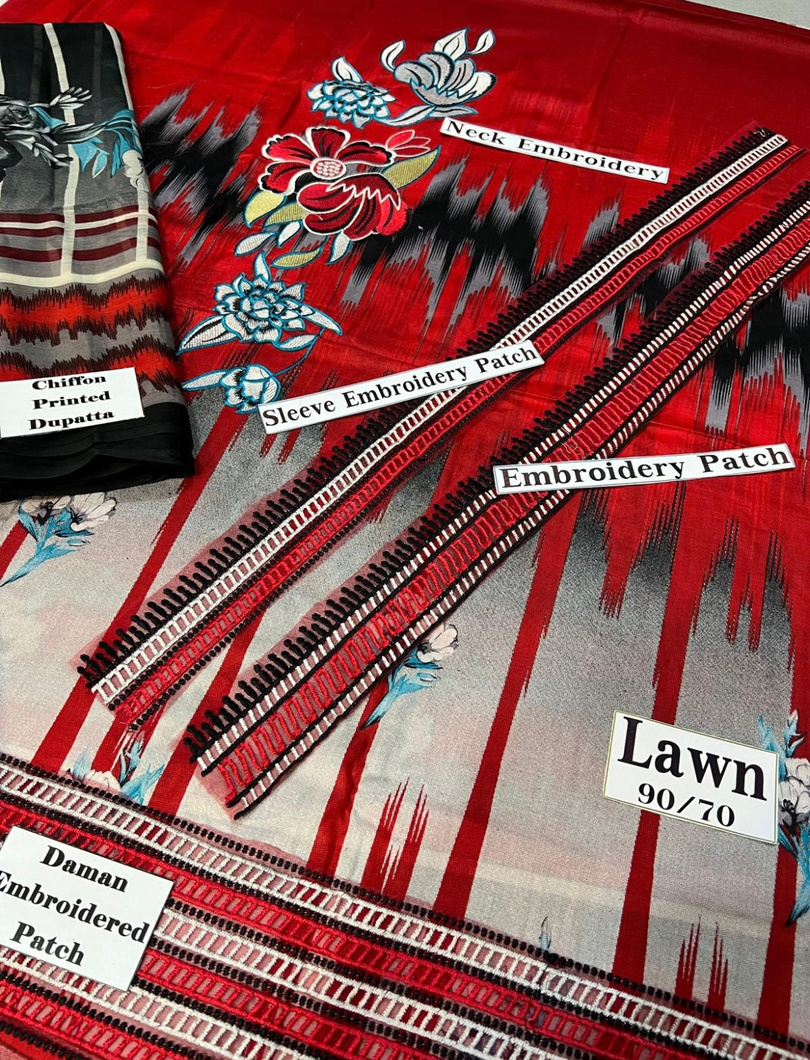 Premium Lawn Neck Embroidered