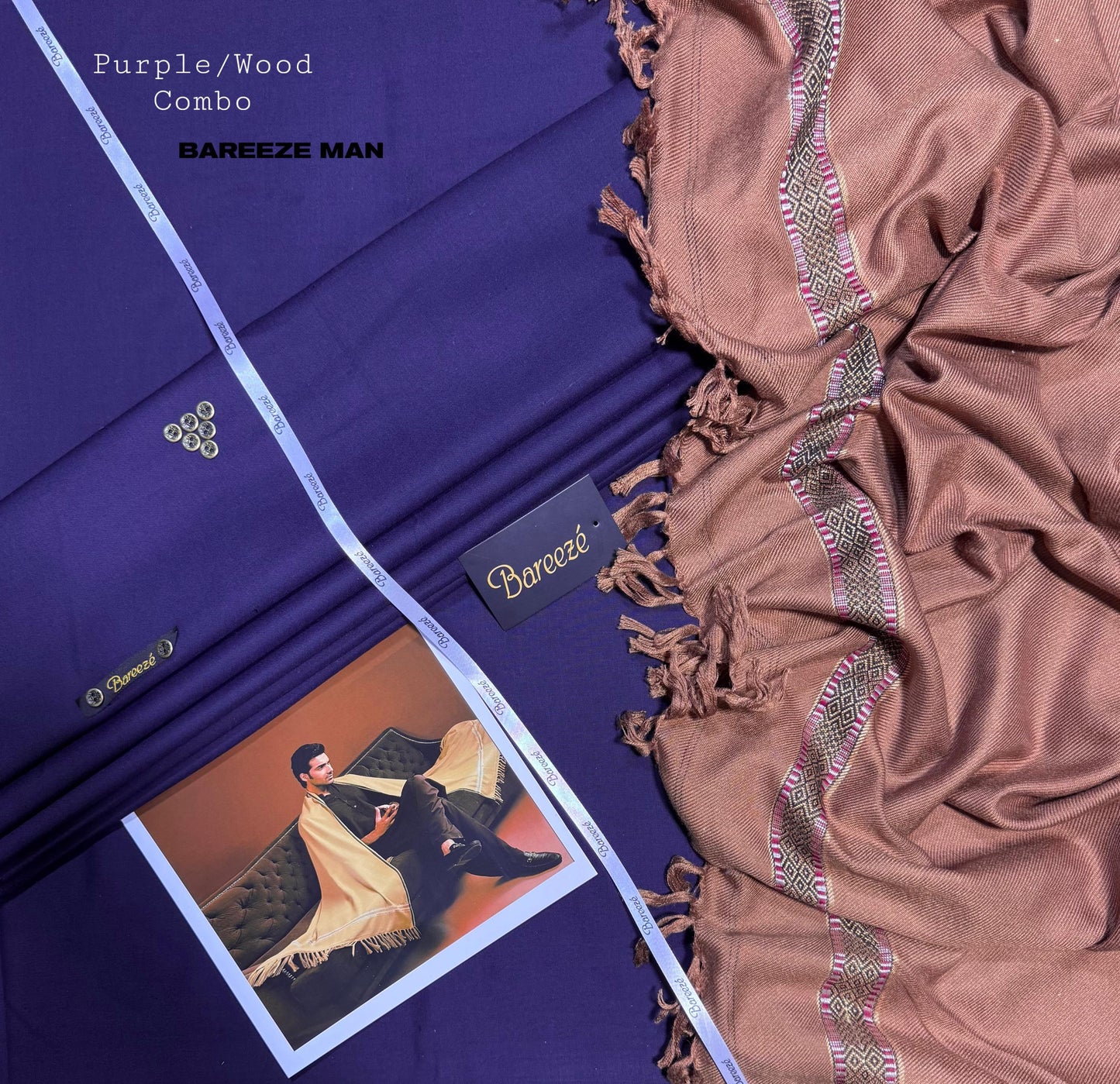 BAREEZE MAN WOOLEN PAIR WASH&WEAR (PURPAL)