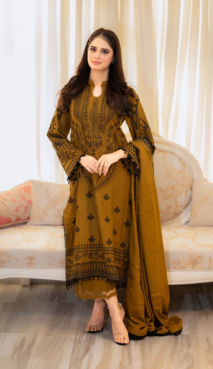 URGE DHANAK EMBROIDERD UNSTICHED 3pc DHANAK EMBROIDERED SHAWL (WA-650)