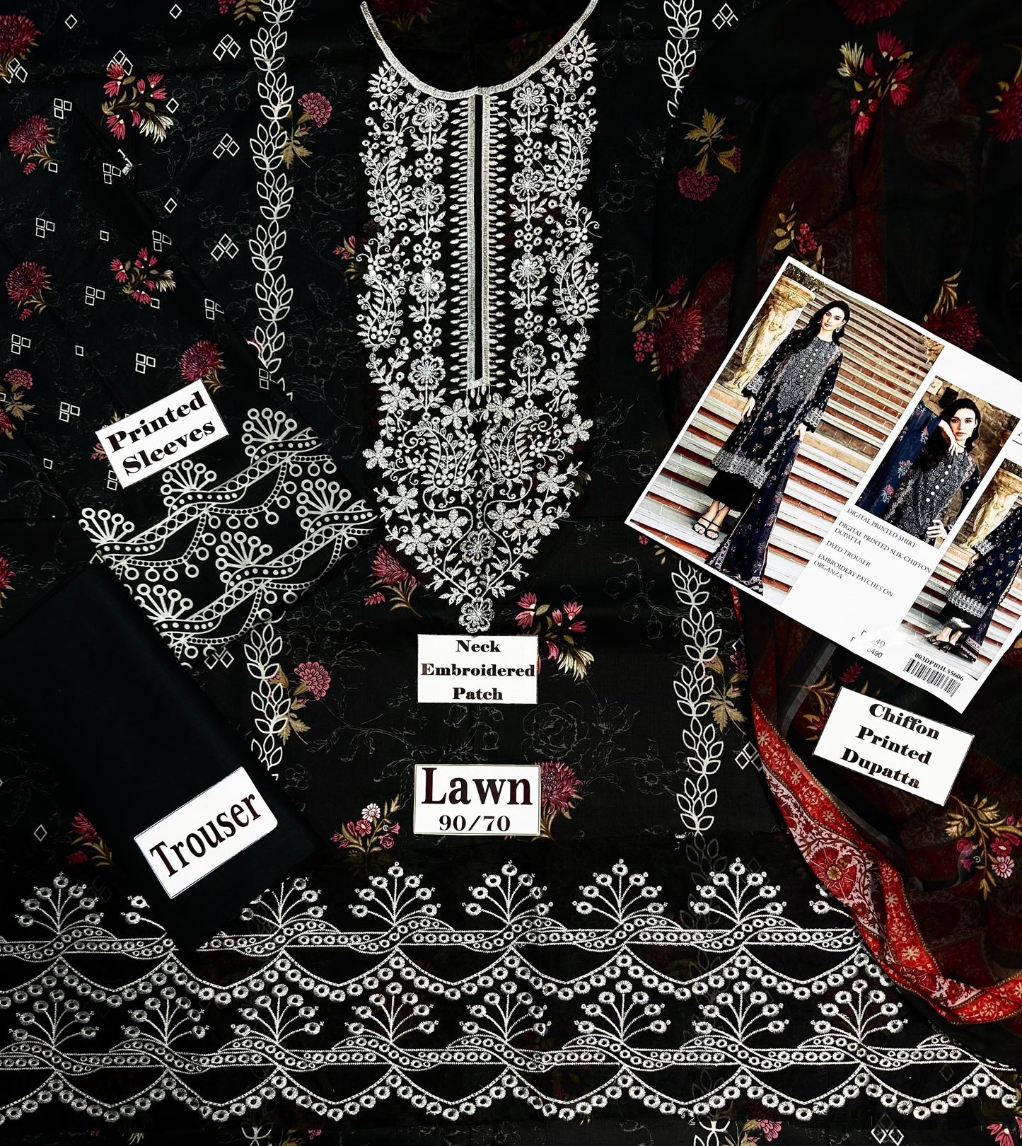 Afrozeh Print Embroidered Lawn 3pc