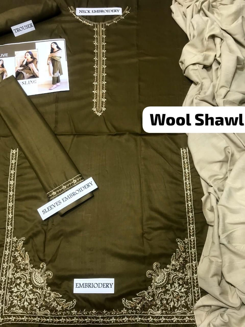 ASLING DHANAK EMBROIDERD UNSTICH 3pc (WA-722)