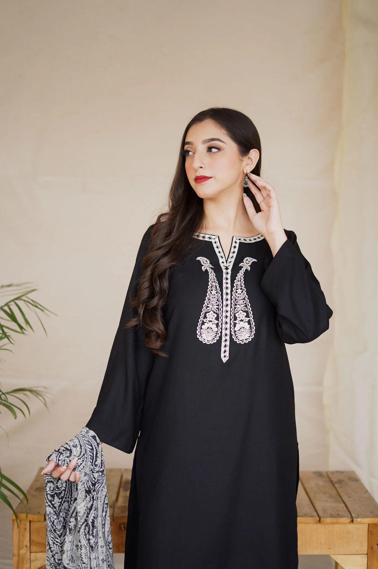 ASLING DHANAK EMBROIDERD UNSTICH 3pc (WA-444)