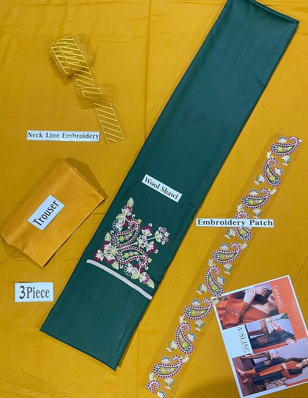 ASLING DHANAK EMBROIDERD UNSTICH 3pc (WA-379)