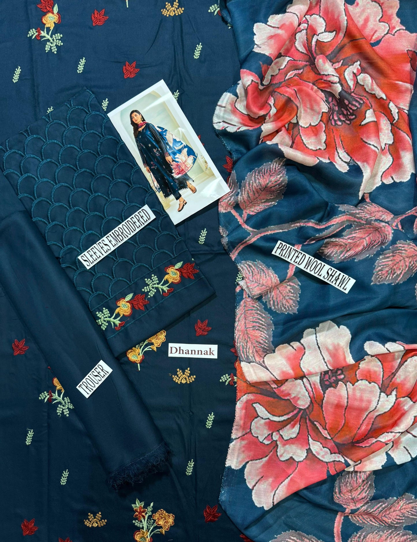 LIME LIGHT-DHANK EMBROIDERD UNSTICH 3pc(WA-558)