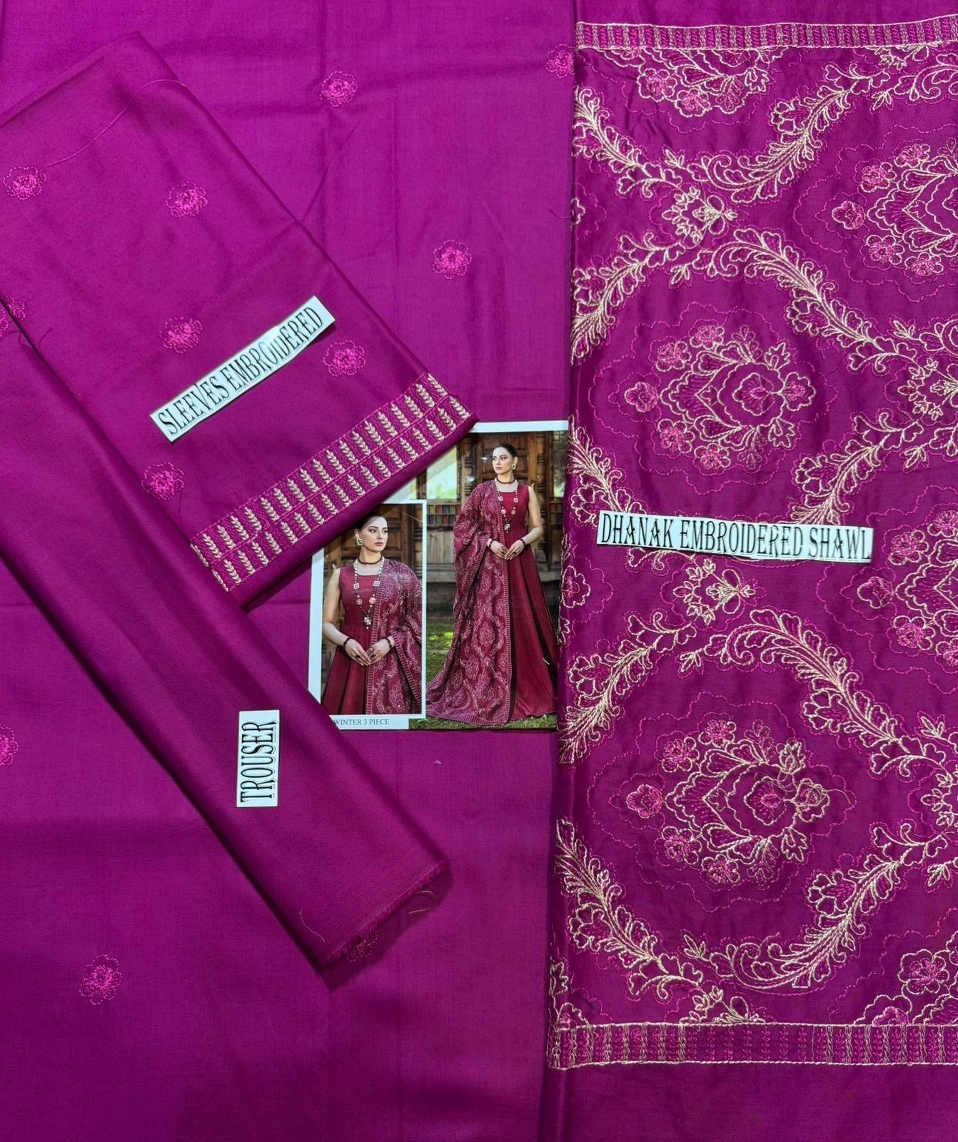 BAREEZE DHANK EMBROIDER UNSTICH 3pc(WA-890)