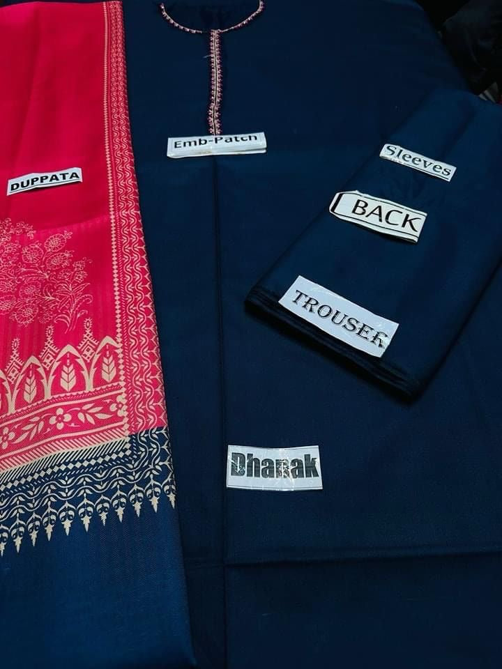 ASLING DHANAK EMBROIDERD UNSTICH 3pc (WA-990)