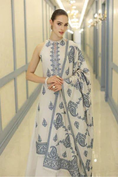 SAPPHAIRE DHANK EMBROIDERD UNSTICH 3pc (WA-880)