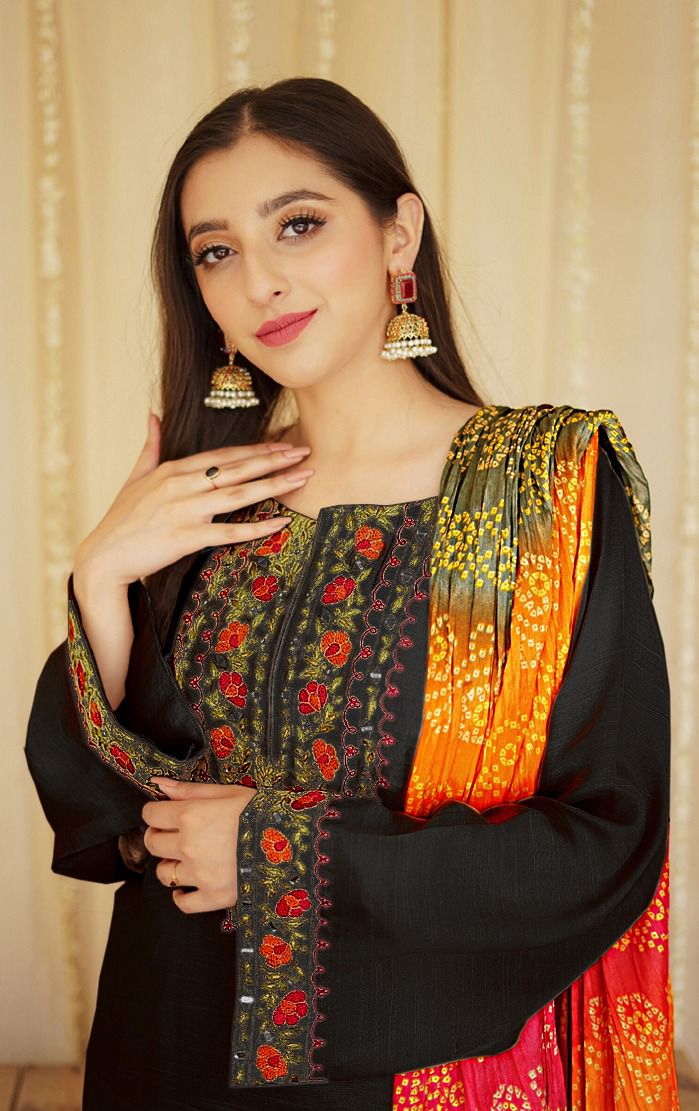 ASLING DHANAK EMBROIDERD UNSTICH 3pc (WA-646)