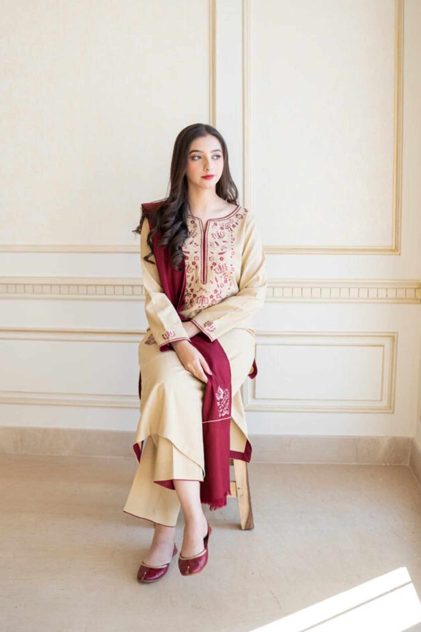 ASLING DHANAK EMBROIDERD UNSTICH 3pc (WA-733)