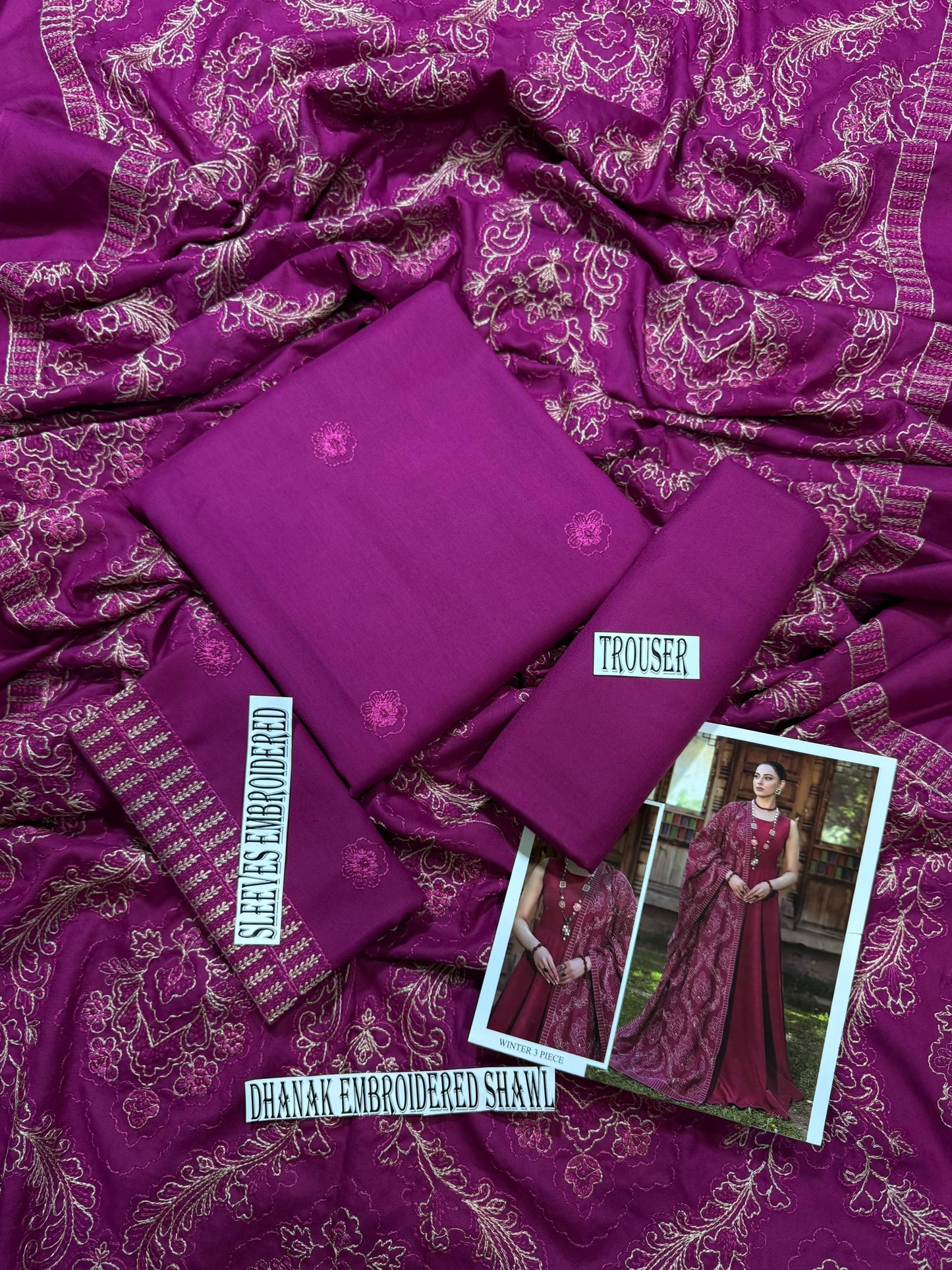 BAREEZE DHANK EMBROIDER UNSTICH 3pc(WA-890)