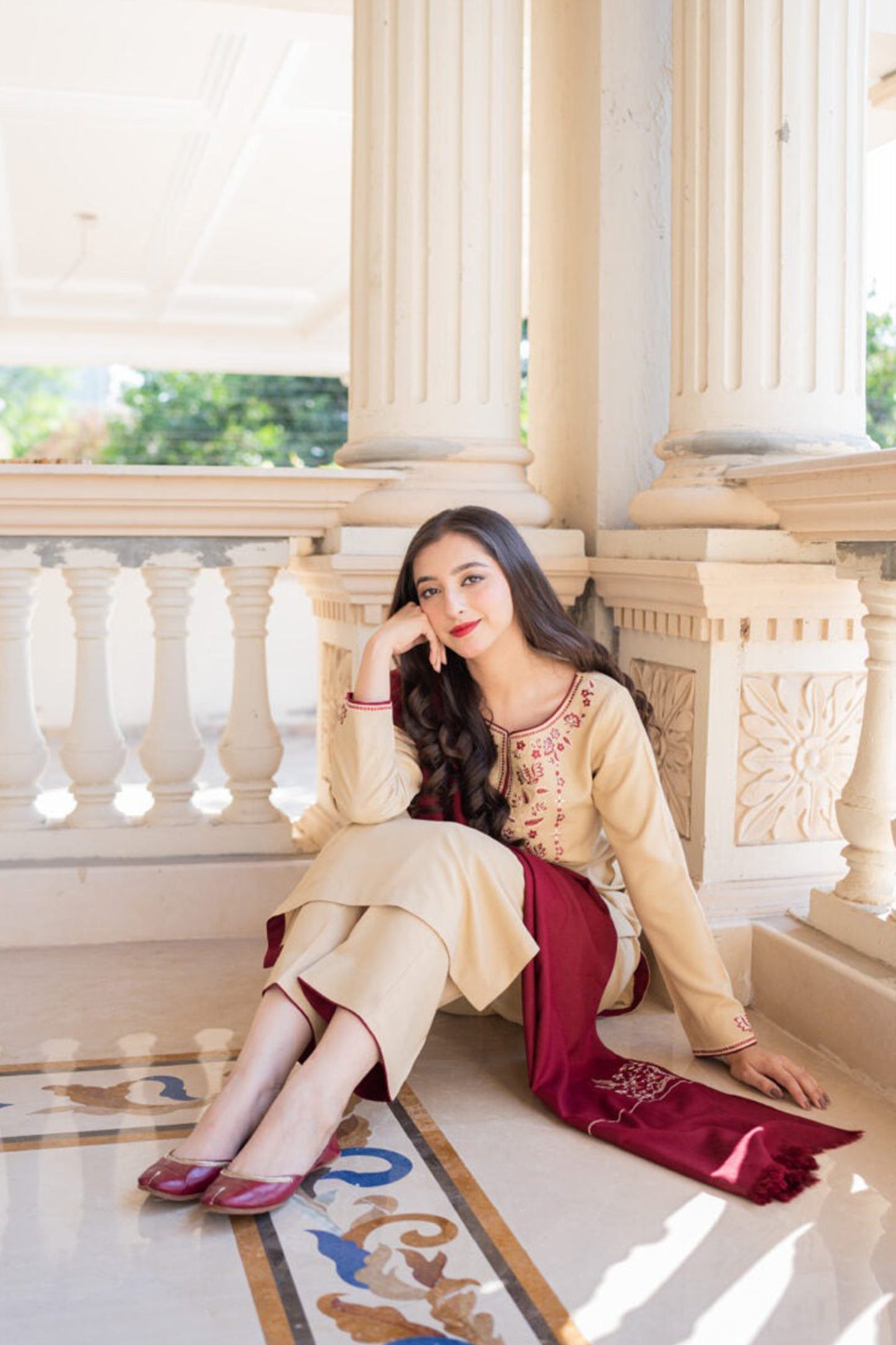 ASLING DHANAK EMBROIDERD UNSTICH 3pc (WA-733)