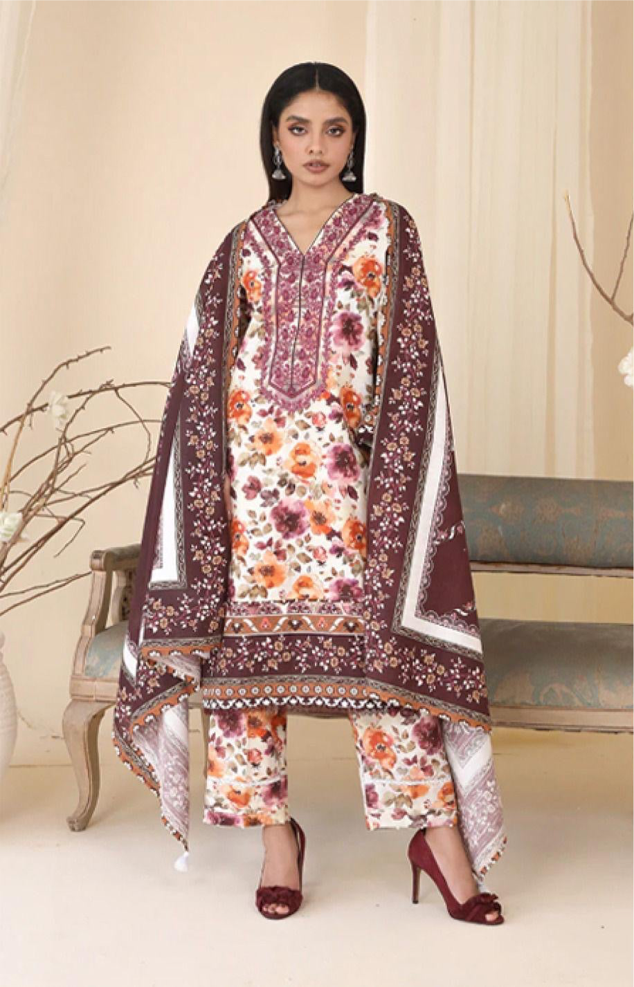 SHANAYA KHADDER UNSTICH 3pc(WA-333)