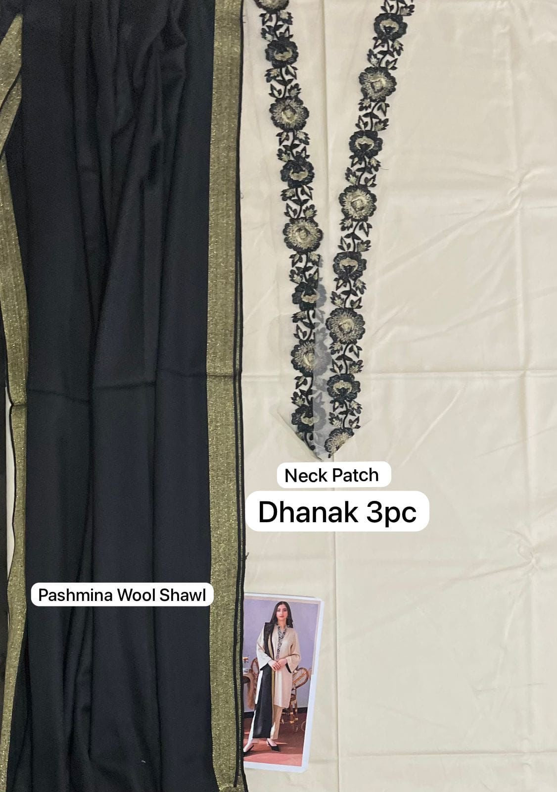 ASLING DHANAK EMBROIDERD UNSTICH 3pc (WA-966)
