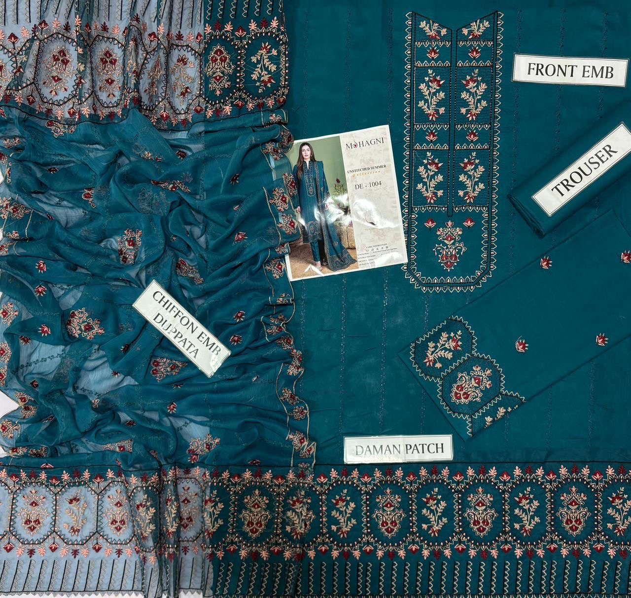 MOHAGNI EMBROIDERD LAWN UNSTICH 3PC (WA-760)