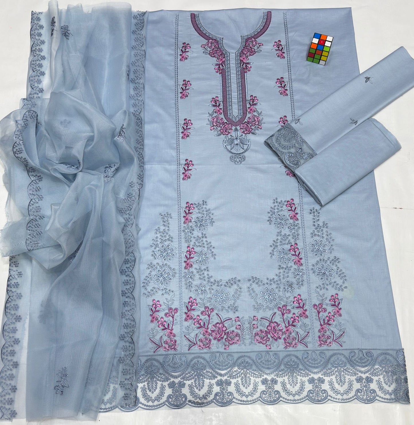MUSHQ EMBROIDERD LAWN UNSTICH 3PC (WA-118)