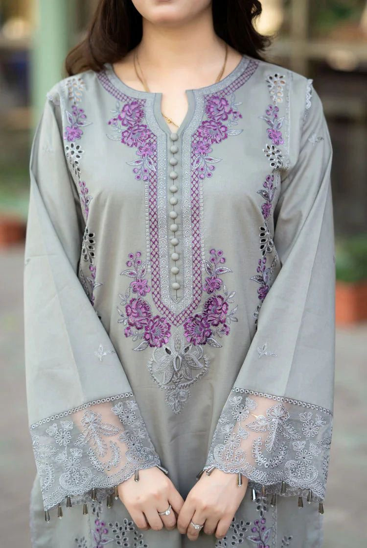 MUSHQ EMBROIDERD LAWN UNSTICH 3PC (WA-118)