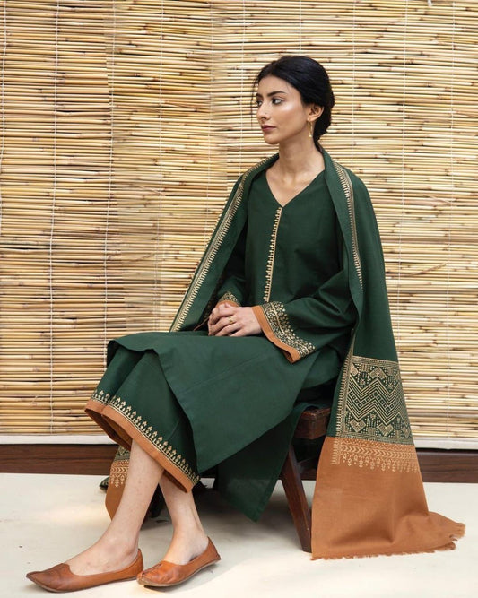 ASLING DHANAK EMBROIDERD UNSTICH 3pc (WA-375)