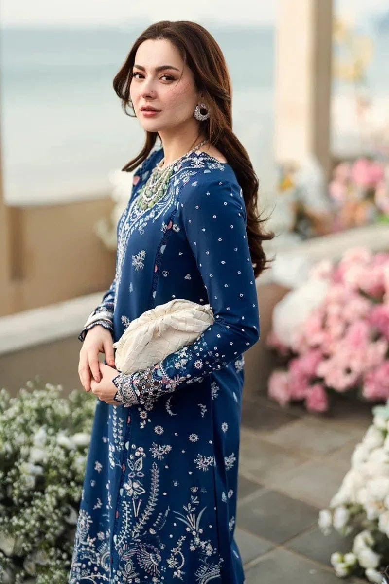 QALAMKAR LUXURY EMBROIDERD LAWN UNSTICH 3PC (WA-6754)