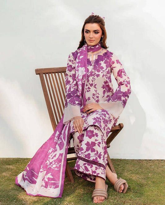 BAROUQE LUXE LASER KARI LINEN UNSTICH 3pc(WA-688)