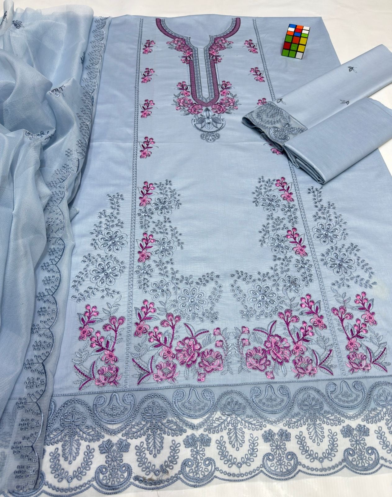 MUSHQ EMBROIDERD LAWN UNSTICH 3PC (WA-118)