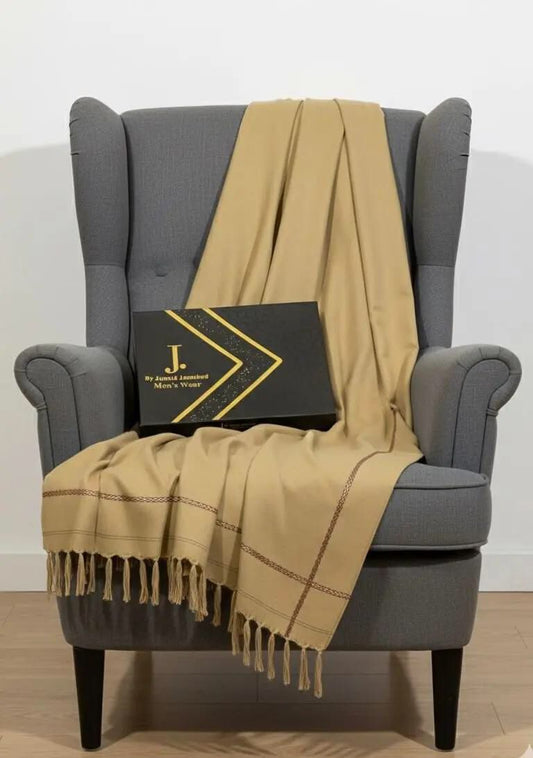 J. PREMIUM MEN,S’ SHAWL WITH J. BOX GOLDEN ALMOND (WA-808)