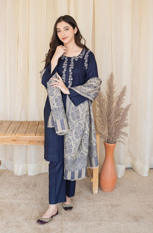 ASLING DHANAK EMBROIDERD UNSTICH 3pc (WA-585)