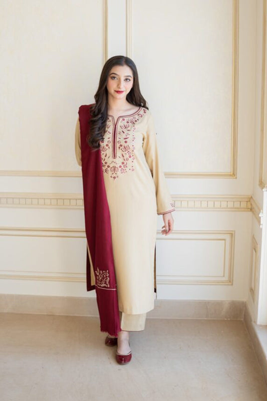 ASLING DHANAK EMBROIDERD UNSTICH 3pc (WA-733)