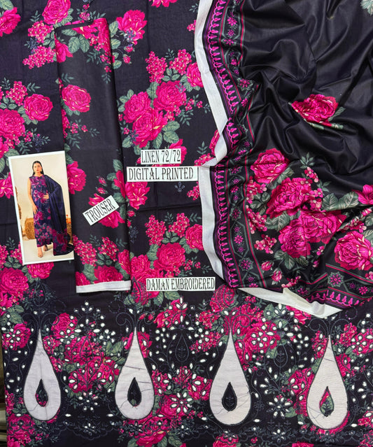 IZNIK APLIC WORK LINEN UNSTICH 3pc(WA-555)