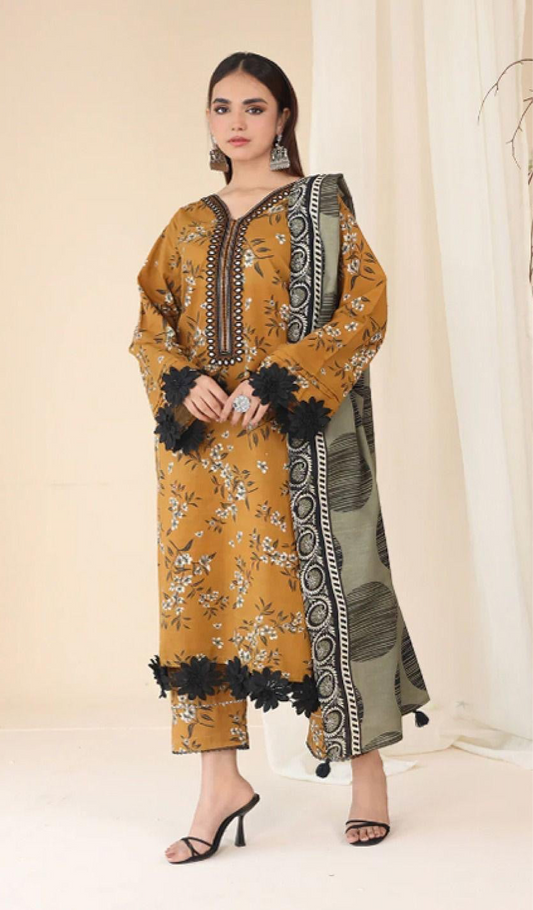 SHANAYA KHADDER UNSTICH 3pc(WA-345)