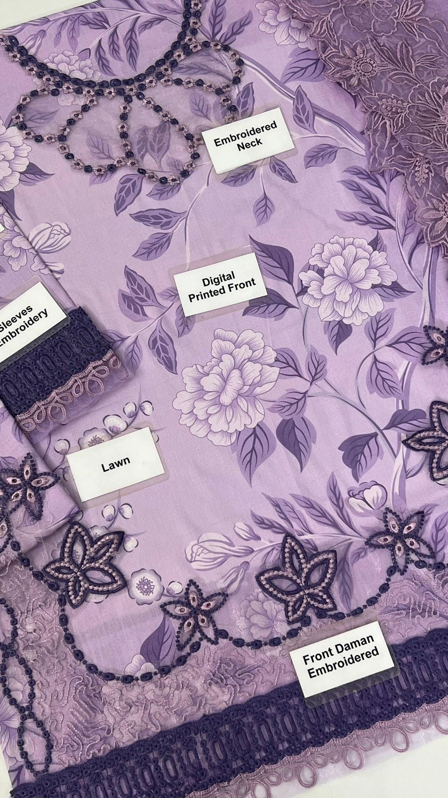 MUSHQ-MULBERRY PURPLE-PRINTED EMBROIDERED LAWN UNSTICHED 3PC (SL-1855)