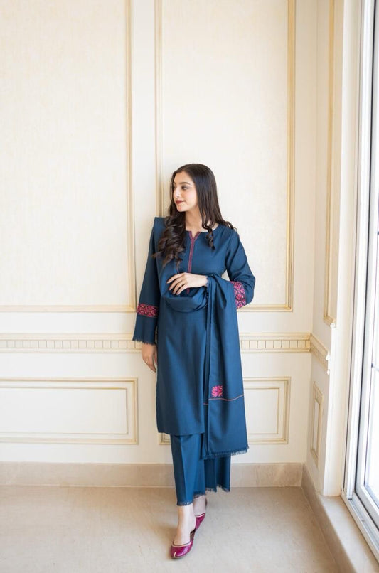 ASLING DHANK EMBROIDERD UNSTICH 3pc (WA-655)