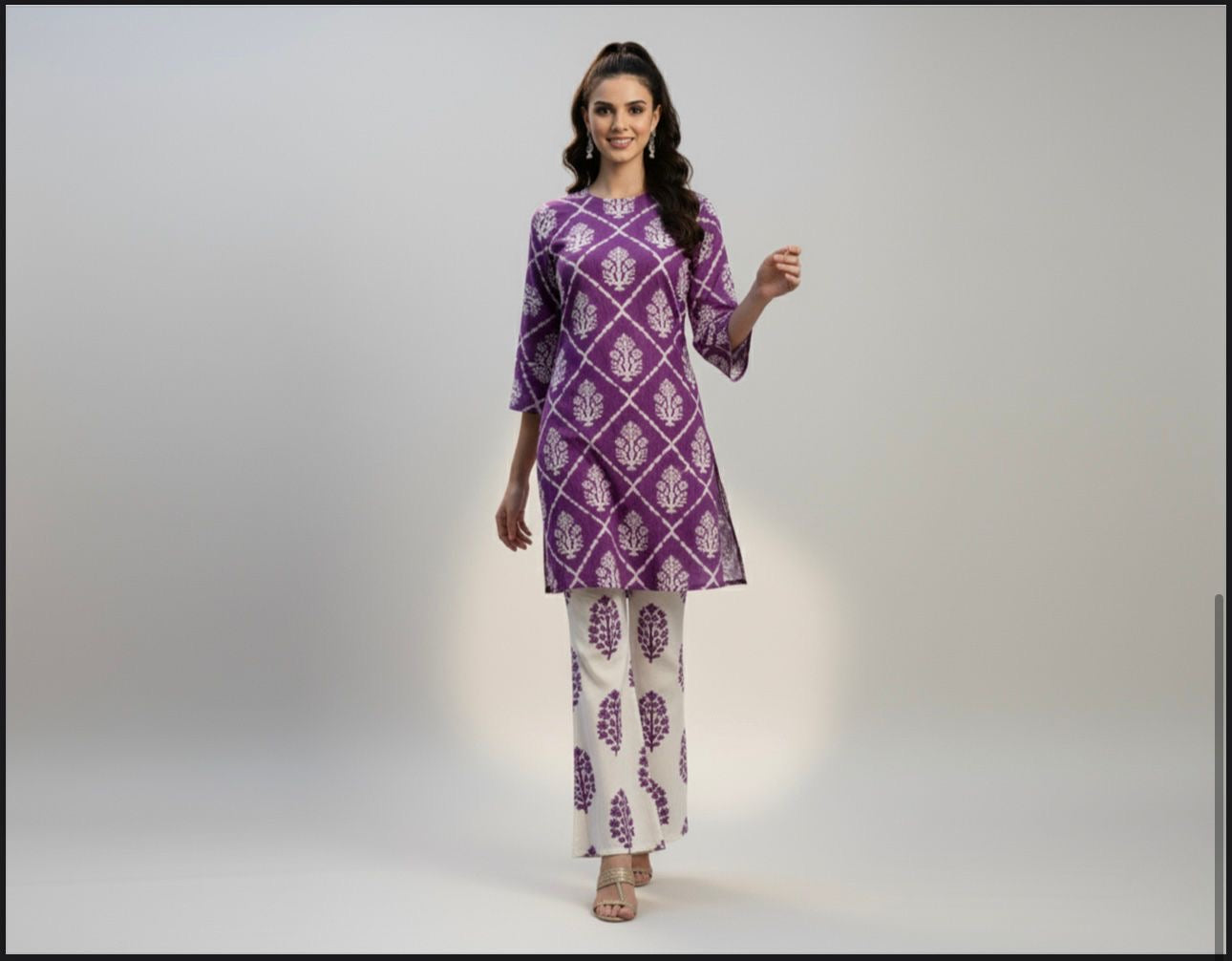 SHANAYA KHADDAR 2PC CORD-SET (PURPAL)