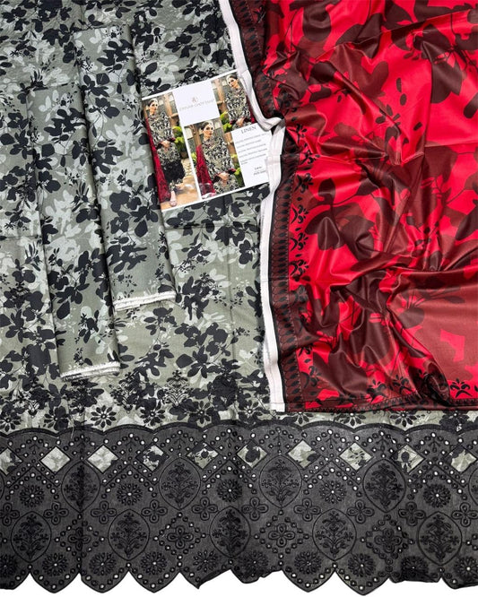 ZAINAB CHOTANI LUXE DAMAN LASER KARI LINEN UNSTICH 3pc(WA-675)
