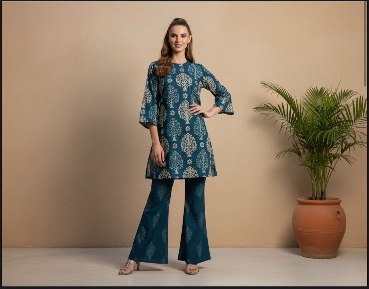 SHANAYA KHADDAR 2PC CORD-SET (DARK BLU)