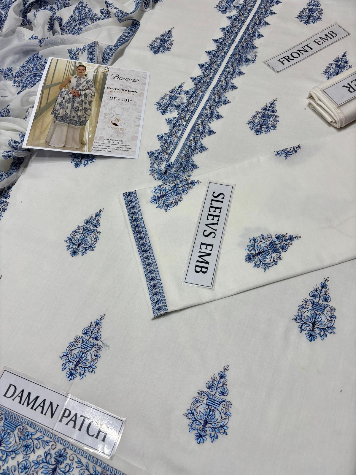 MOST DEMANDING ARTICAL BAREEZE EMBROIDERD LAWN UNSTICH 3PC (WA-780)