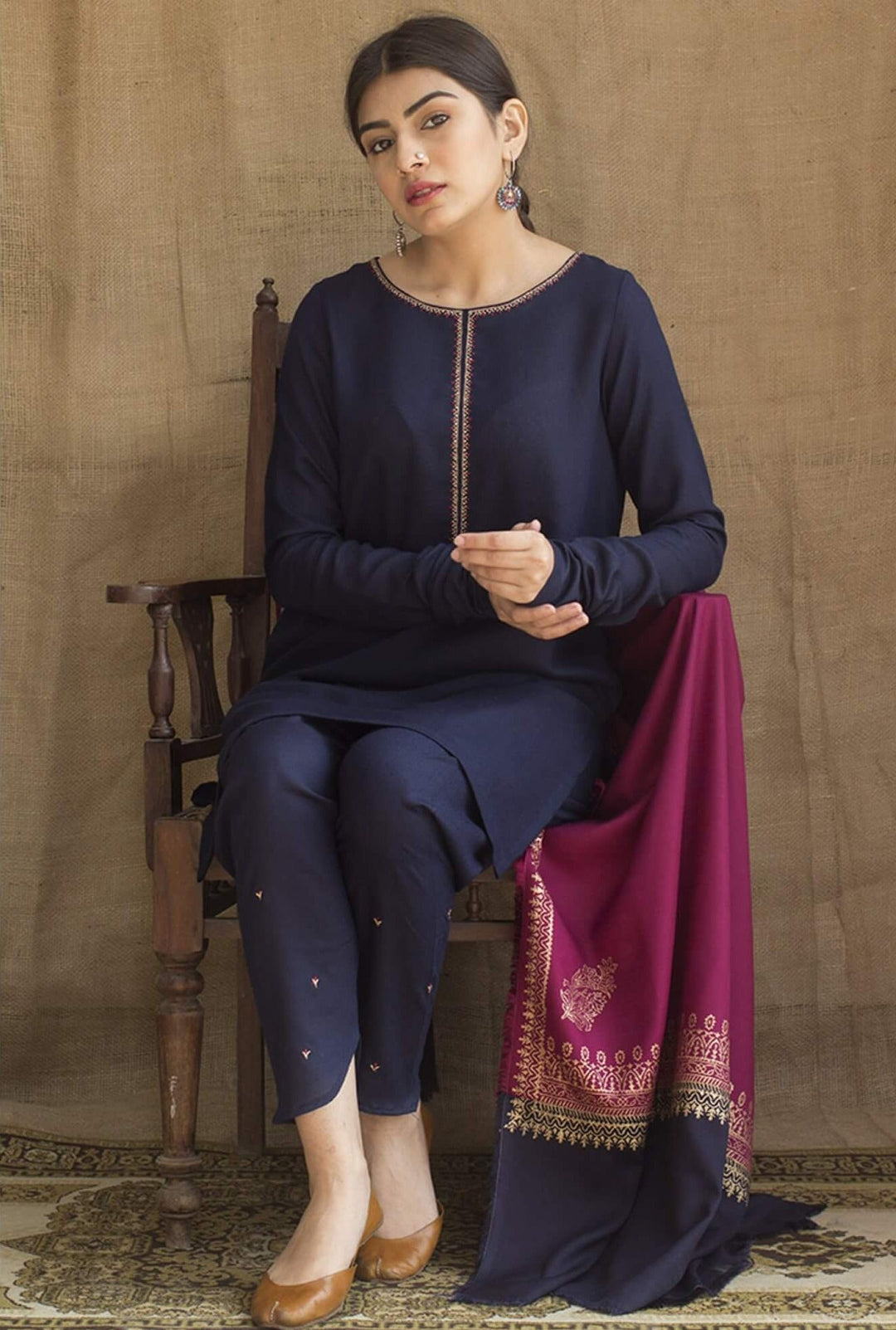 ASLING DHANAK EMBROIDERD UNSTICH 3pc (WA-990)