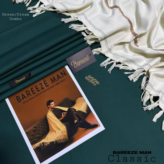 BAREEZE MAN WOOLKEN PAIR WASH&WEAR (GREEN)
