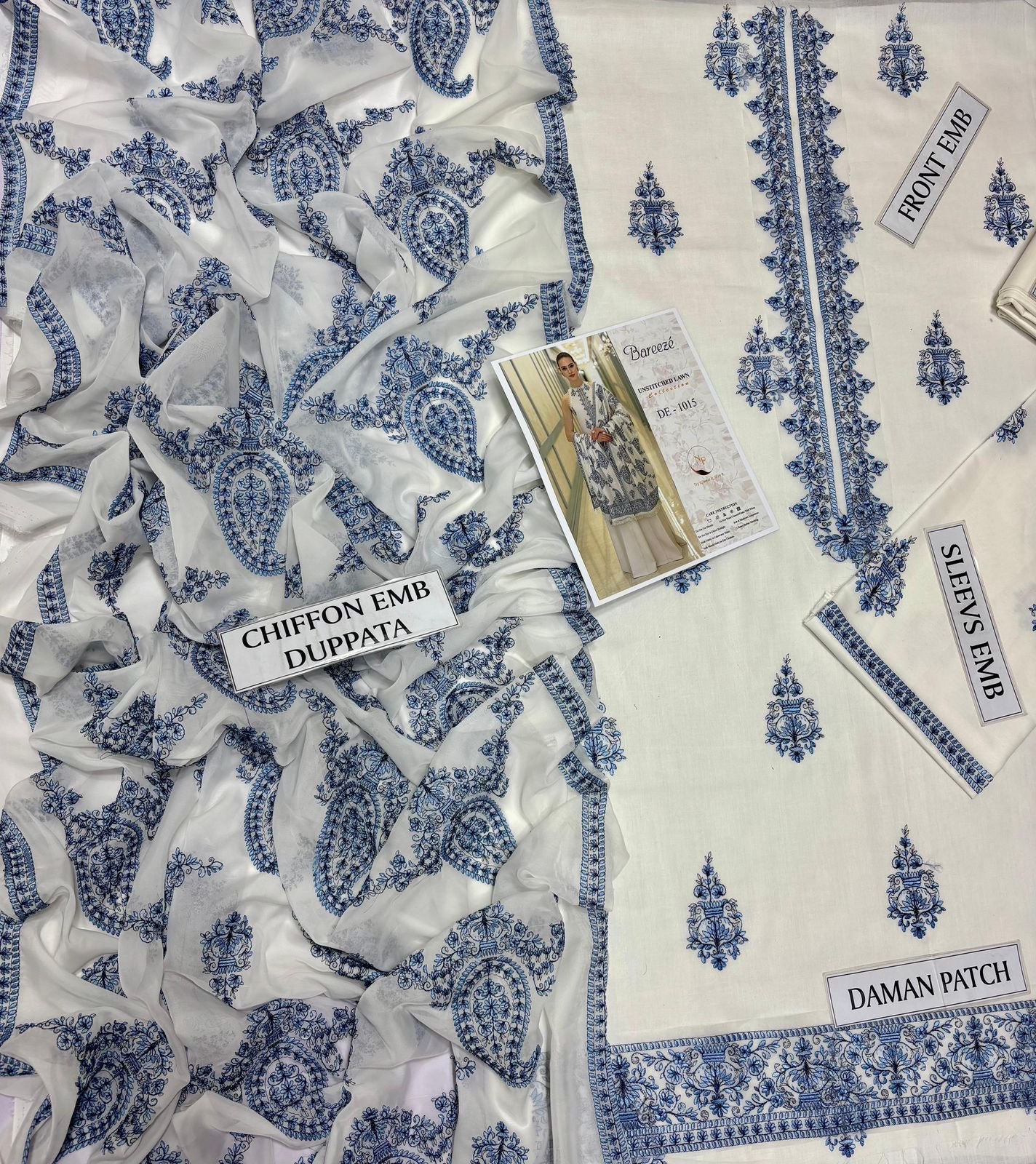 MOST DEMANDING ARTICAL BAREEZE EMBROIDERD LAWN UNSTICH 3PC (WA-780)