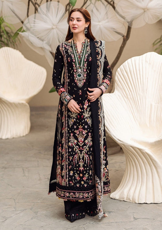 HANNAH- QALAMKAR LUXURY EMBROIDERD LAWN UNSTICH 3PC (WA-563)