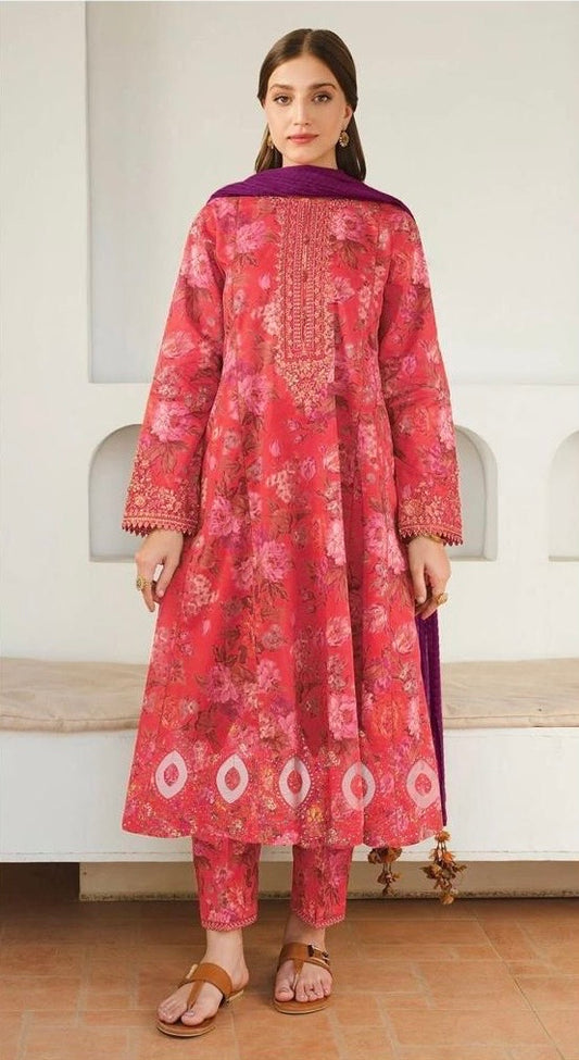 BAROUQE LUXE LASER KARI LINEN UNSTICH 3pc(WA-735)