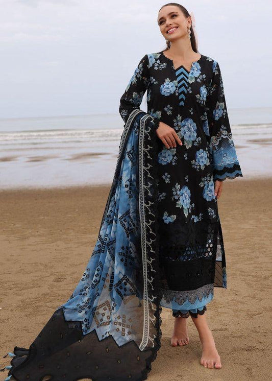 ZAINAB CHOTANI LUXE DAMAN LASER KARI LINEN UNSTICH 3pc(WA-456)