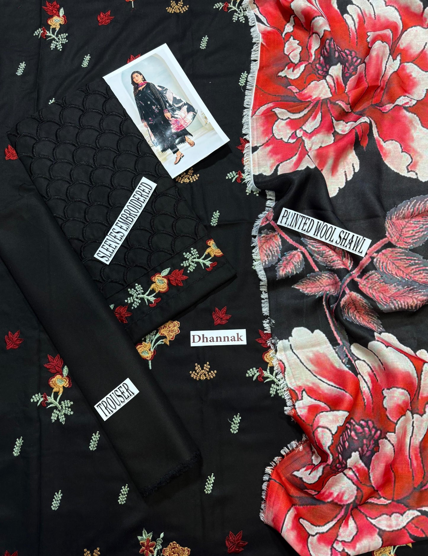 LIME LIGHT-DHANK EMBROIDERD UNSTICH 3pc(WA-498)